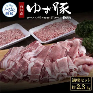 NIN003　なはりゆず豚満喫セット 2.3kg - 豚バラ ロース モモ 肩ロース 挽き肉 ひき肉 豚 豚肉 国産 詰め合わせ セット 冷凍 料理 おうちごはん 個包装 23000円 高知県産 高知