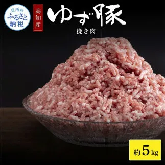 NIN001　なはりゆず豚挽き肉 5kg - 500g×10パック ひき肉 挽き肉 豚肉 国産 ゆず豚 高知県産 肉 おにく 冷凍 小分けパック 個包装 そぼろ ハンバーグ おうちごはん 一人暮らし 31000円