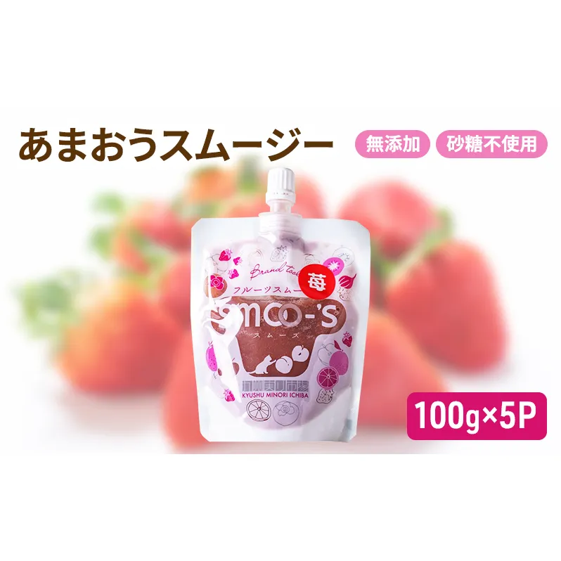 スムージー 100g×5P 福岡県産 あまおう いちご 無添加 砂糖不使用 イチゴ 苺 パウチ