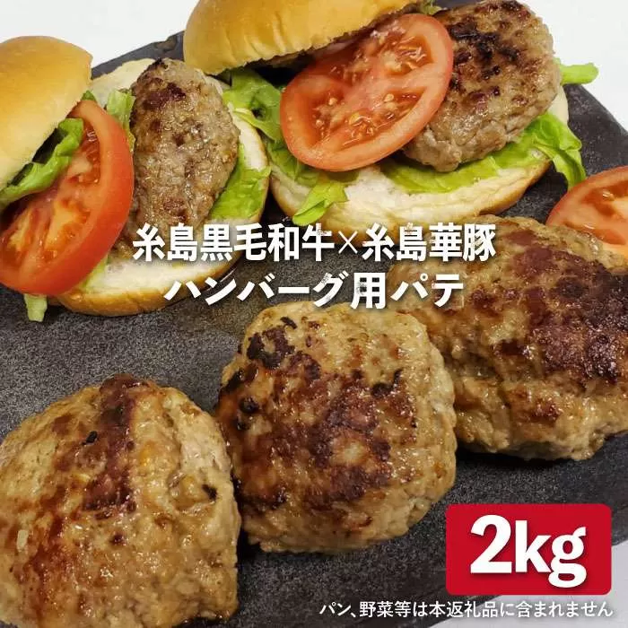 【ハンバーグ用】糸島黒毛和牛 / 糸島華豚 ミックス ハンバーグ パテ 2kg (500g×4)  糸島市 / 糸島ミートデリ工房 [ACA117]