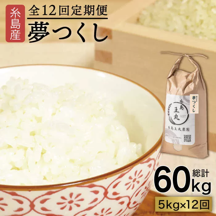 【全12回 定期便】 糸島産 夢つくし 5kg × 12回（月1回）　糸島市 / 糸島王丸農園 ( 谷口汰一 )【いとしまごころ】[AAZ004]