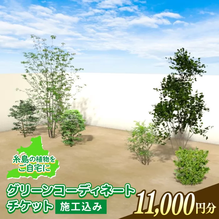 グリーンコーディネートチケット 11,000円分 【施工込み】 糸島市 / サン・グリーン 園芸 植木 [AVN002]