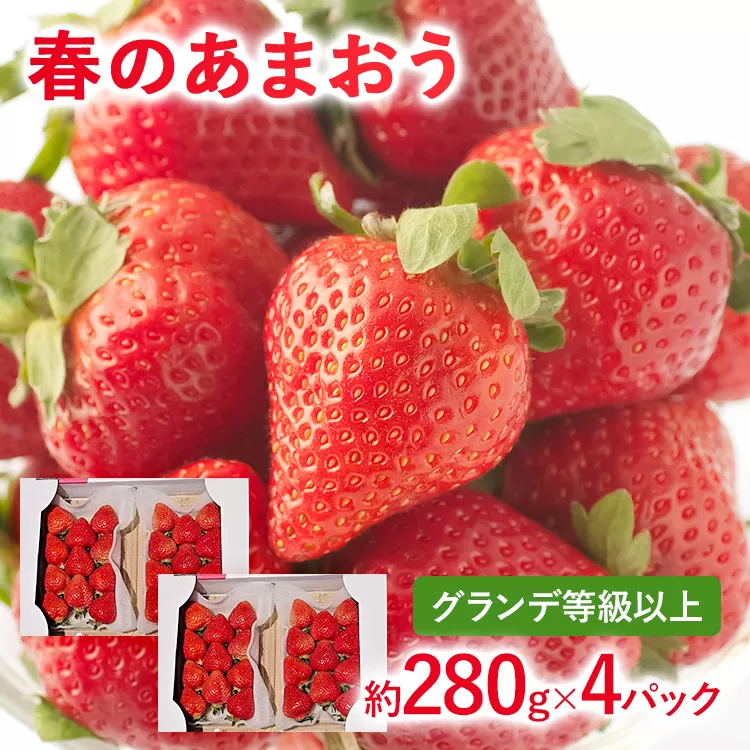 【2025年先行予約】春のあまおう(G規格以上約280g x 4パック) お取り寄せグルメ お取り寄せ 福岡 お土産 九州 福岡土産 取り寄せ グルメ 福岡県