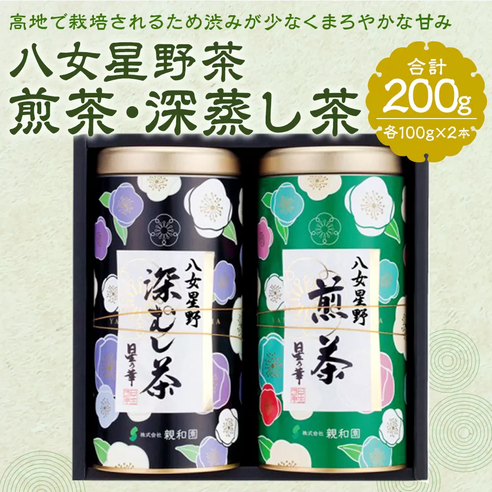 八女星野茶 星乃 紫苑 煎茶 100g×1 深蒸し茶 100g×1 岡垣町