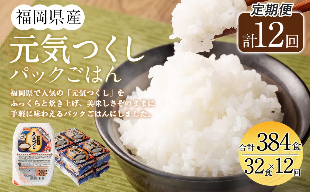 【12ヶ月定期便】テーブルマーク 元気つくし パック ごはん 32食入