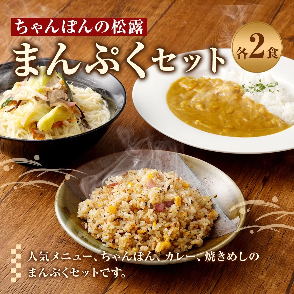 松露のまんぷく 各2食 セット ちゃんぽん カレー 焼きめし 冷凍 岡垣町