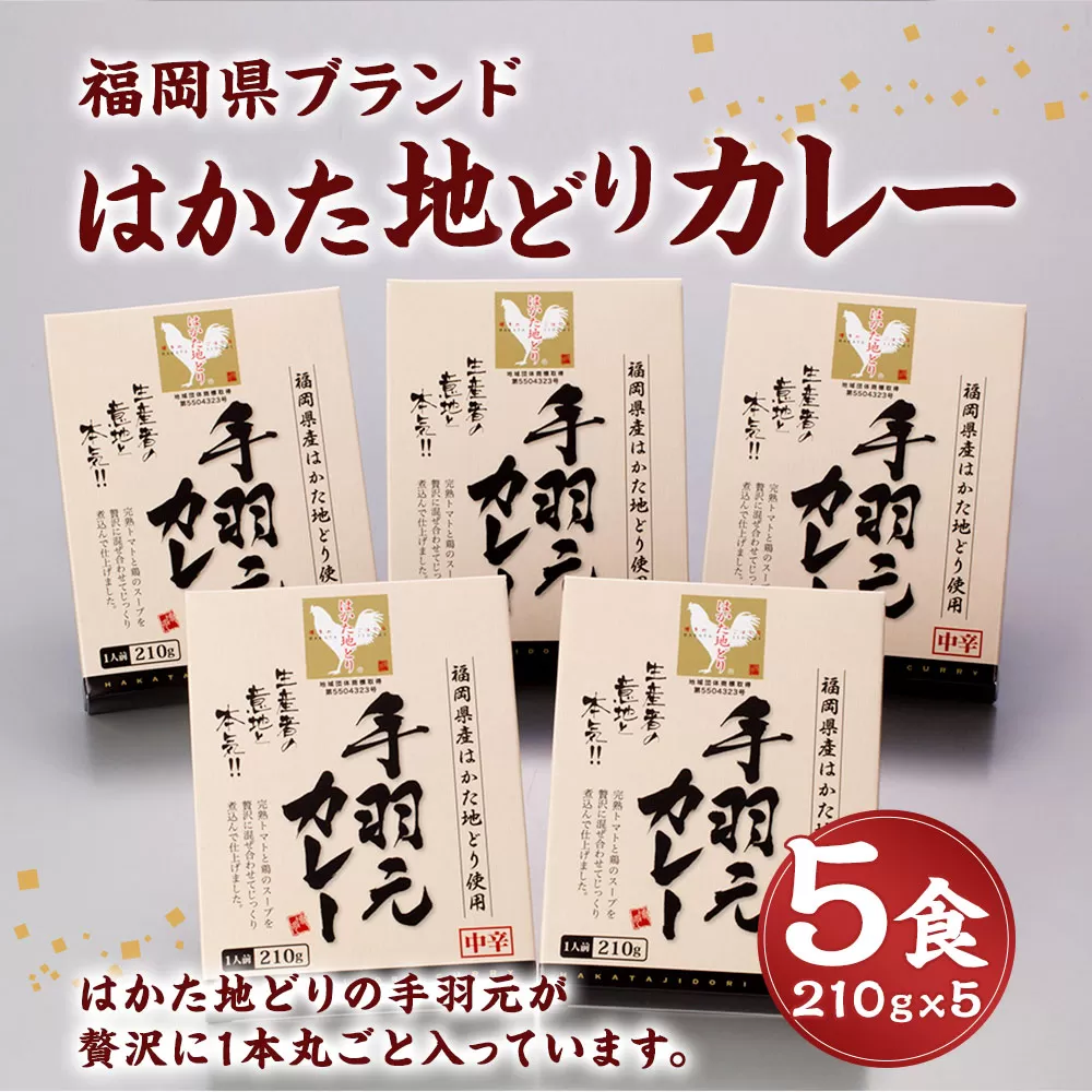 福岡県ブランド はかた地どり カレー 5食 レトルト 岡垣町