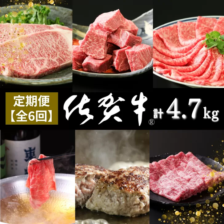 【定期便6回】佐賀牛セット 4.7kg：C200-045