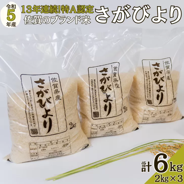 令和6年佐賀県産さがびより白米6kg：B125-019