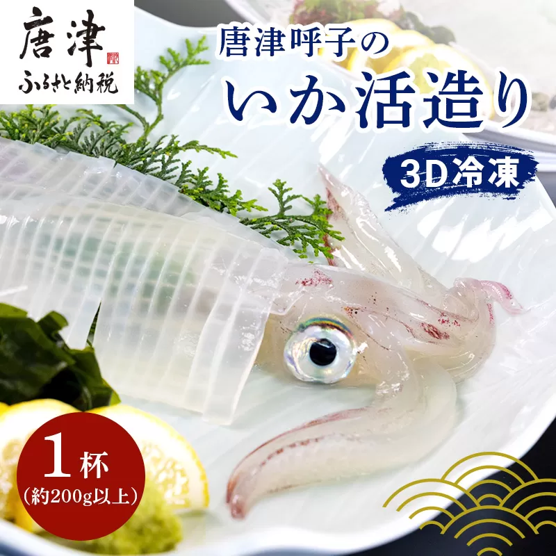 訳あり 唐津呼子産いか活造り 1杯(約200g以上) 急速冷凍 新鮮そのまま食卓へ！イカ 刺身 簡単 ギフト