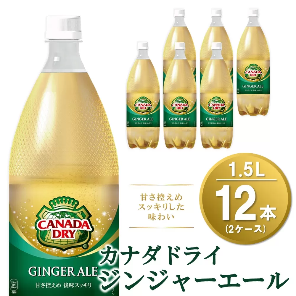 カナダドライ ジンジャーエール 1.5LPET (2ケース) 計12本【コカコーラ ジンジャー 炭酸飲料 炭酸 1.5リットル ペットボトル ペット シャンディガフ 刺激 気分爽快 イベント】A3-E090041