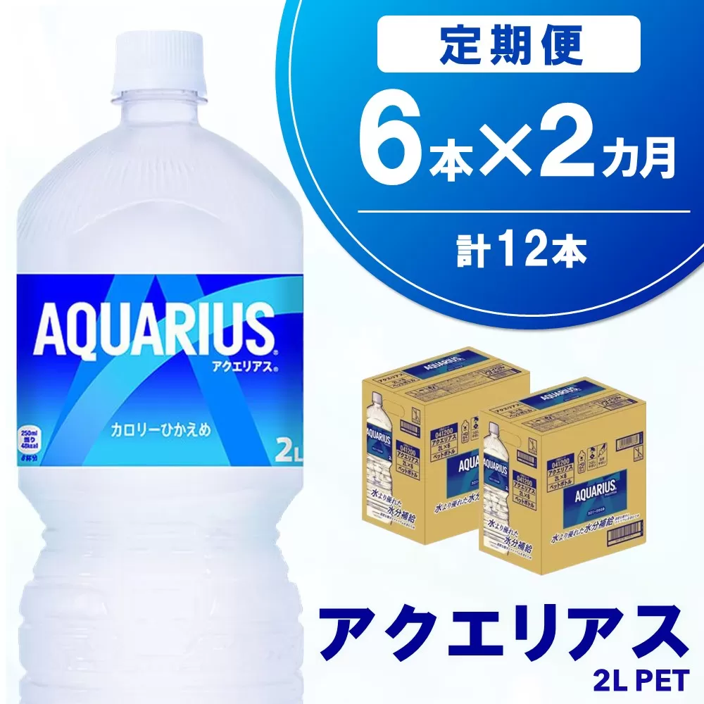 【2か月定期便】アクエリアス PET 2L (6本×2回)【アクエリ スポーツ飲料 夏バテ予防 水分補給 2L 2リットル ペットボトル ペット スポーツ イベント】A1-E090346