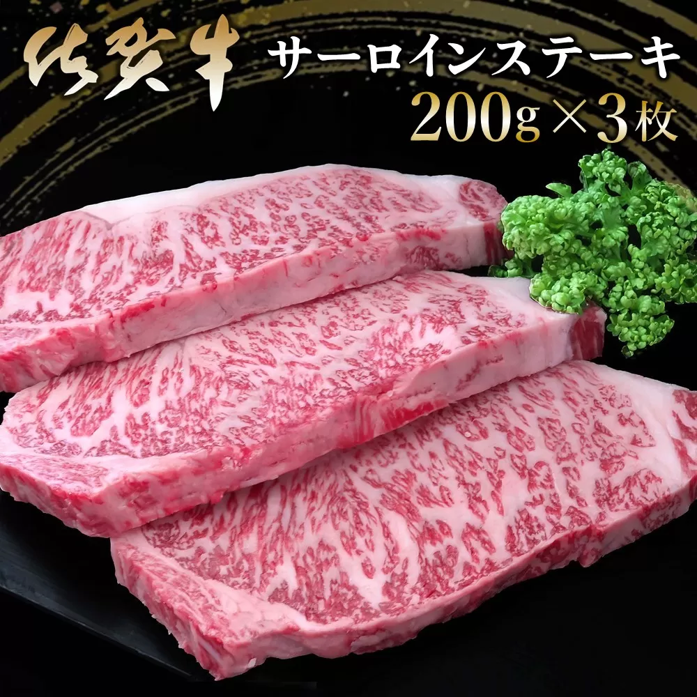 佐賀牛 サーロインステーキ 200g×3枚【佐賀牛 サーロインステーキ ステーキ肉 濃厚 サシ 美味しい 絶品 やわらか クリスマス パーティー イベント お祝い ブランド肉】C-E030004