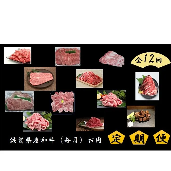 DV065_佐賀県産和牛 定期便12回 毎月お届け お肉