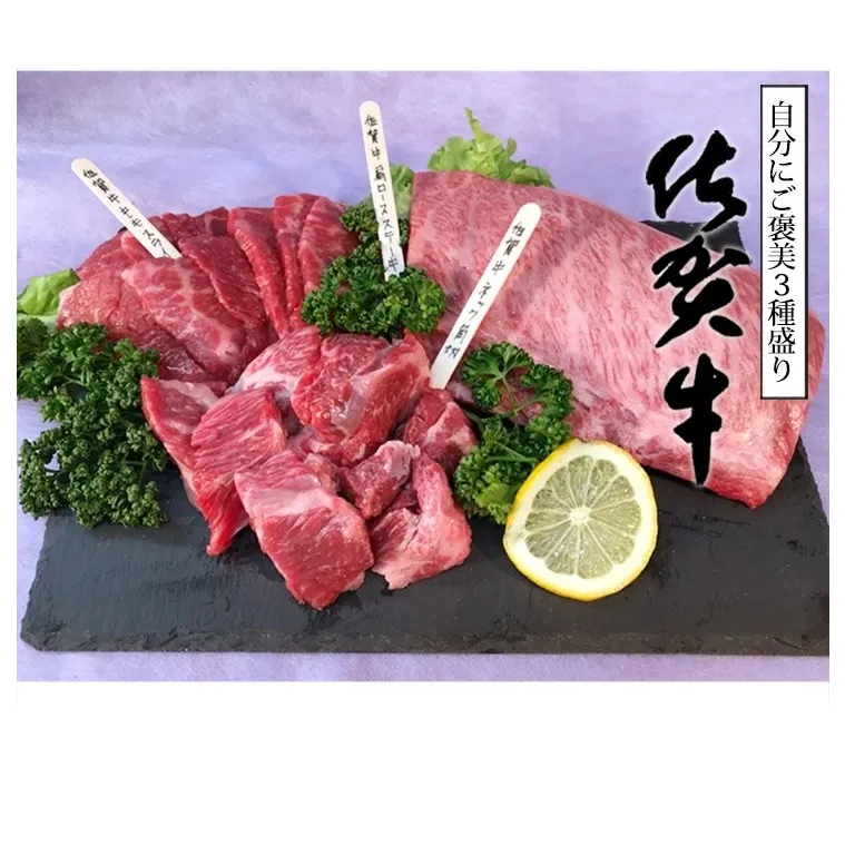 BN084 佐賀牛食べ比べ　肩ロースステーキ250ｇ、もも焼き肉用200ｇ、ネック250g