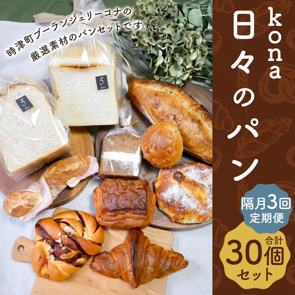 【隔月3回定期便】konaの日々のパン 10個 セット