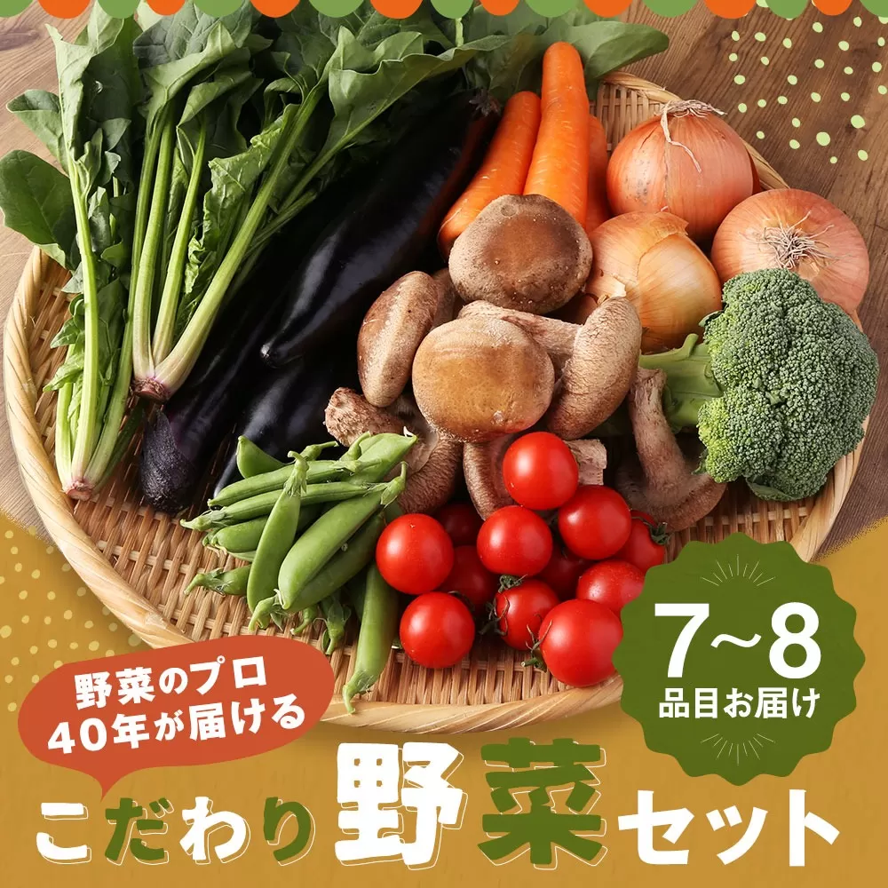 野菜のプロ40年が届ける こだわり野菜セット！ 7〜8品目 詰め合わせ