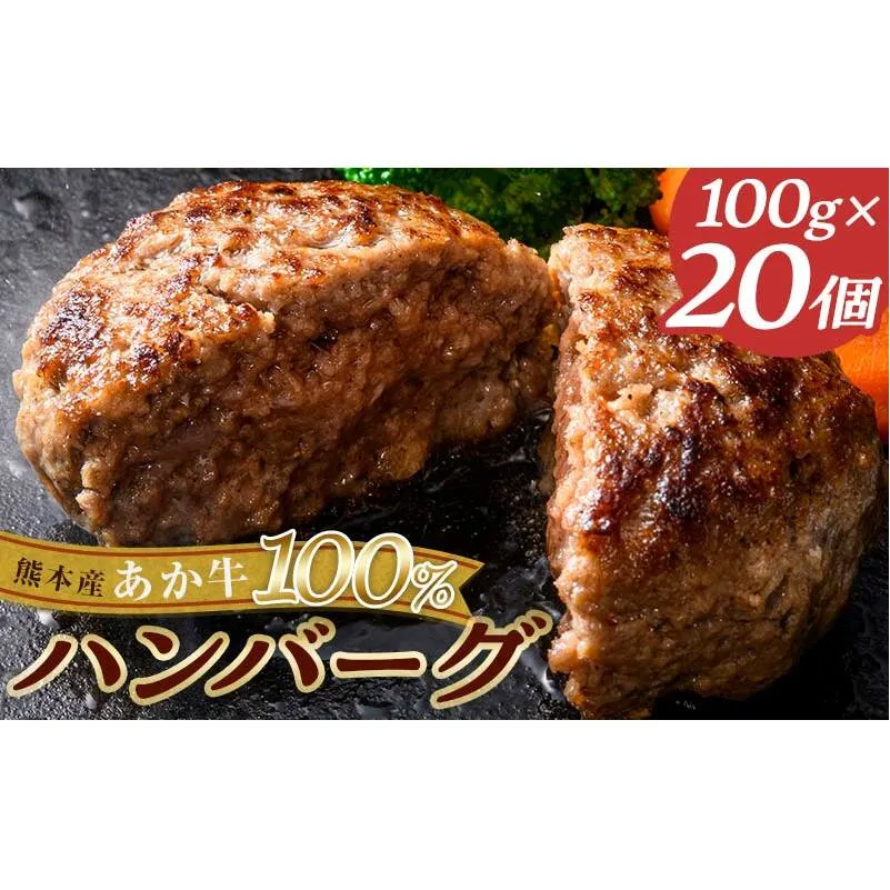 FKK19-268_あか牛100％ハンバーグ（100g×20個） 熊本県 嘉島町