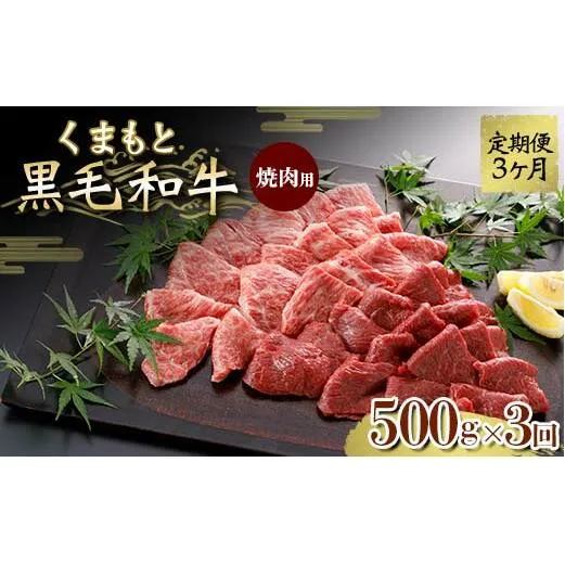 FKK19-833_【定期便3回】くまもと黒毛和牛 焼肉用 500g