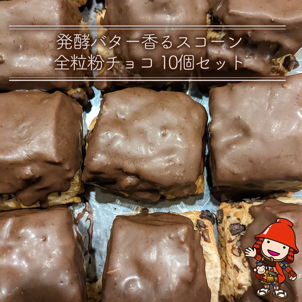 発酵バター香る リッチな生クリームスコーン 全粒粉チョコ10個セット 手作り お菓子 おやつ ギフト 焼き菓子 スイーツ 大分県産 九州産 中津市 国産 送料無料／熨斗対応可 お歳暮 お中元 など