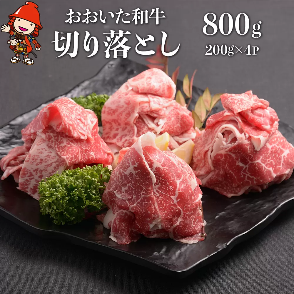 おおいた和牛 切り落とし 合計800g （200g×4パック） 豊後牛 小分け バラ 焼肉 すき焼き 肉質 4等級以上 お肉 肉 和牛 国産 九州産 大分県産 冷凍 送料無料