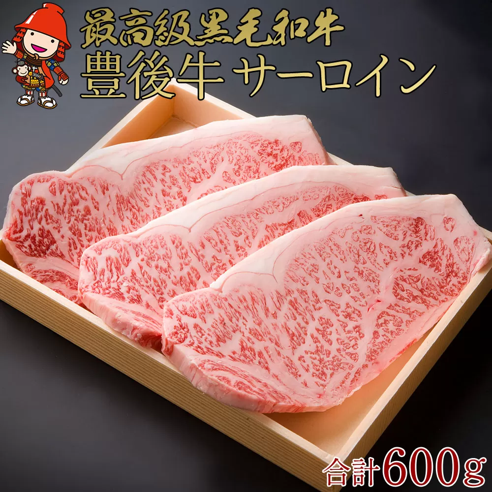 豊後牛 サーロインステーキ 合計600g 200g×3枚 4等級以上 ステーキ ブランド牛 お肉 肉 国産 九州産 大分県産 冷凍 送料無料