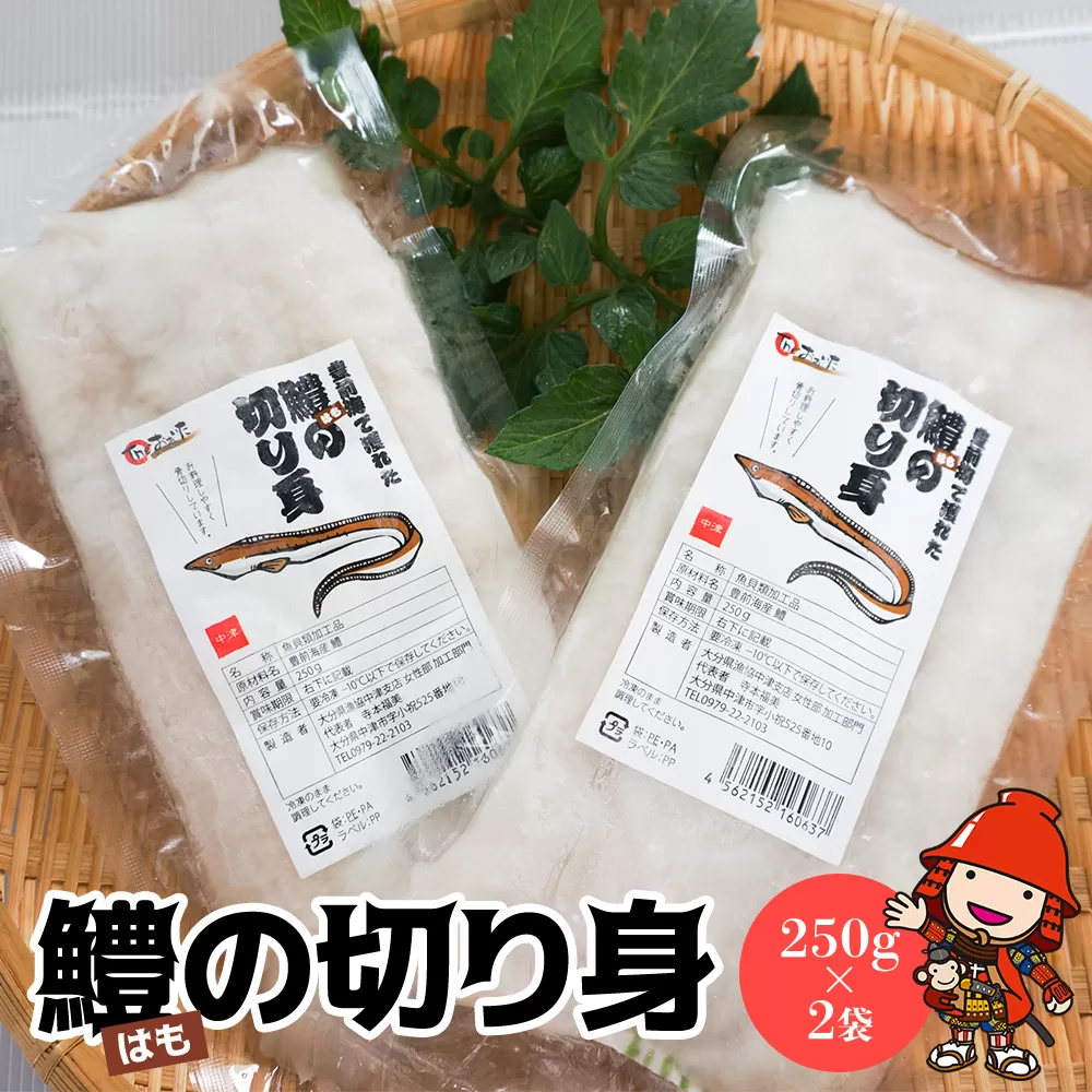 【数量限定】鱧（はも）の切り身 250g×2袋 小分け  ハモ 魚の切り身 お鍋 水炊き フライ 天ぷら 冷凍 産地直送 大分県 中津産 九州産