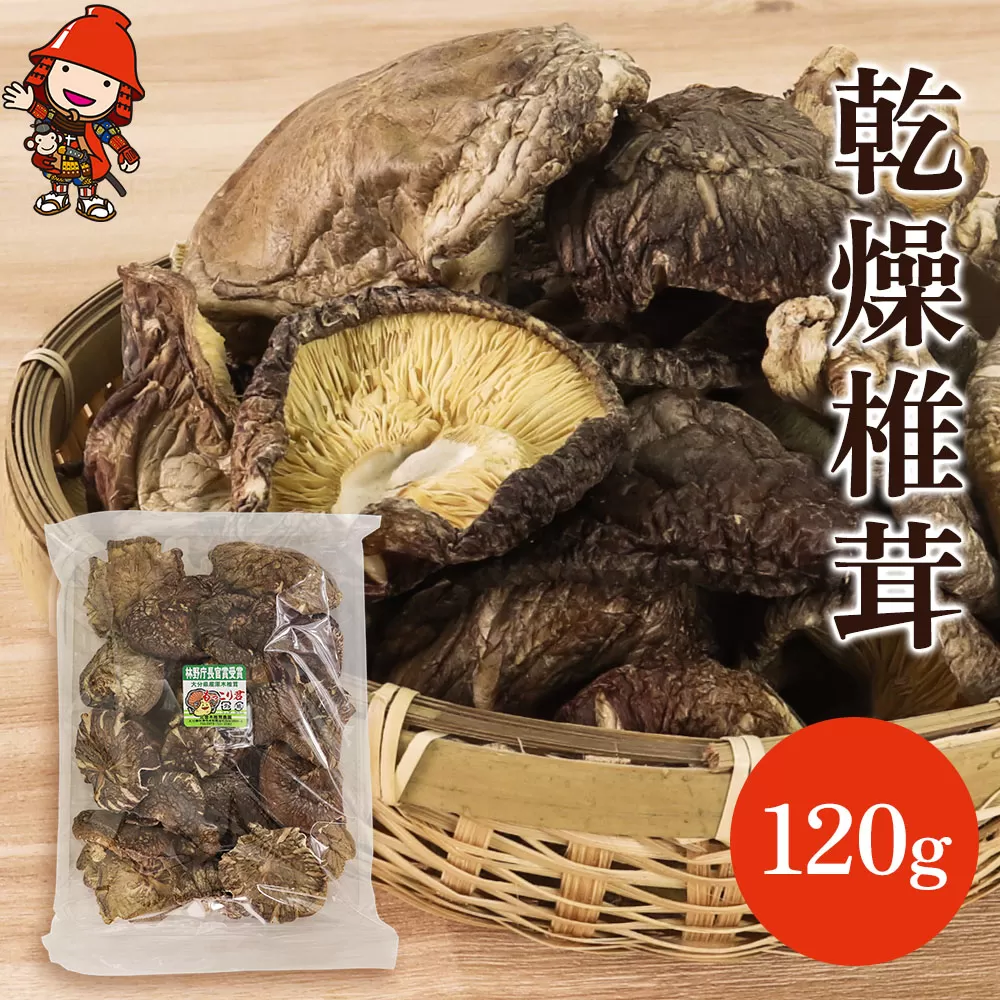 乾燥椎茸 120g 原木栽培 乾しいたけ 干し椎茸 干ししいたけ 乾燥しいたけ 干しシイタケ 大分県産 九州産 中津市 国産 送料無料／熨斗対応可 お歳暮 お中元 など