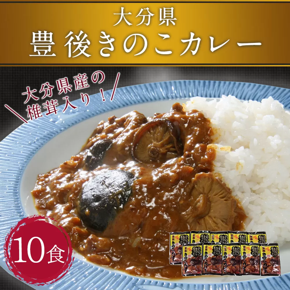 022-331 豊後 きのこ カレー 180g×10食 椎茸