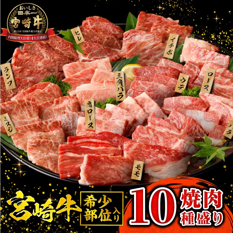 宮崎牛焼肉10種盛り合わせ_M132-067