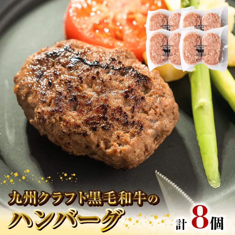 九州クラフト黒毛和牛のハンバーグ(100g×2個入り)×4パック　N0105‐ZA2219