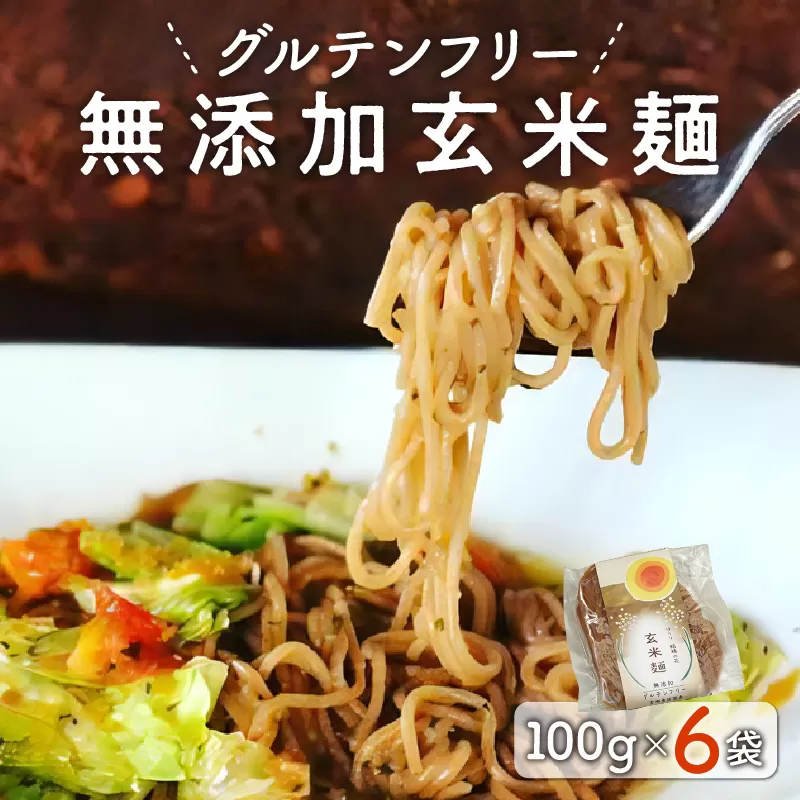 【グルテンフリー】無添加玄米麺　計100g×6袋　N0107-A058