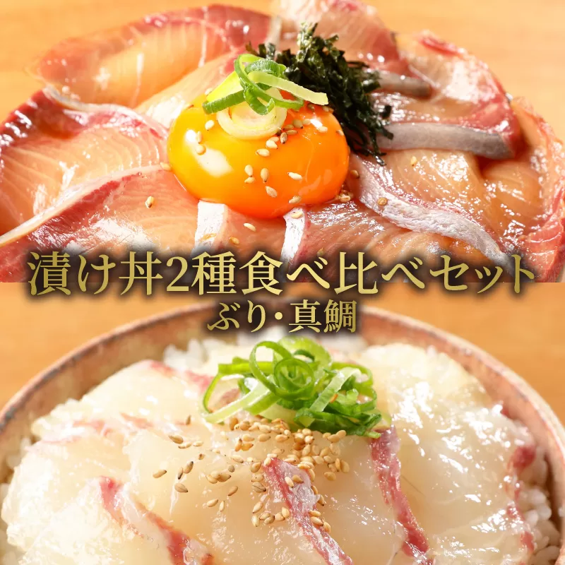 【冷凍】日向灘ぶりと真鯛の漬け丼2種食べ比べセット　100g×8袋　N019-ZA828