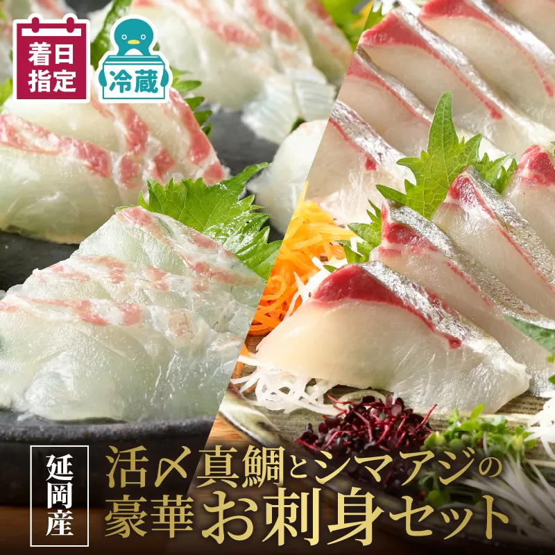 【冷蔵】延岡産活〆真鯛とシマアジの豪華お刺身セット N019-YZC804