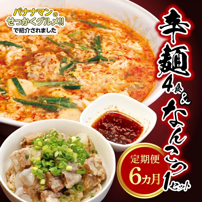 辛麺4食・なんこつ1セット【6カ月定期便】　N040-ZE067