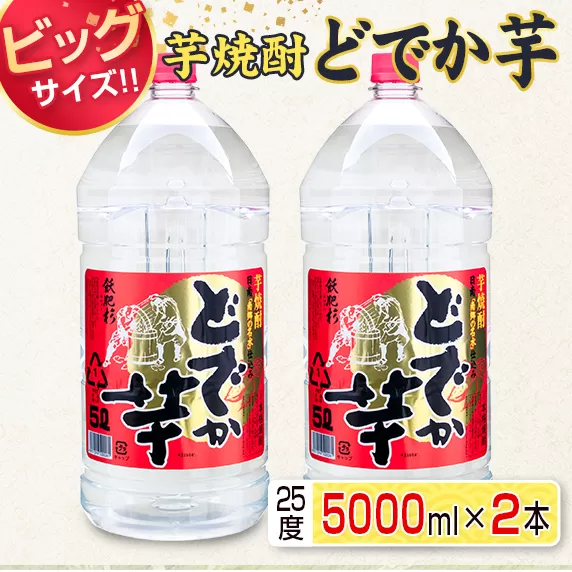 ビッグサイズ!!芋焼酎「どでか芋」(25度)5000ml×2本セット 日南市 F51-21