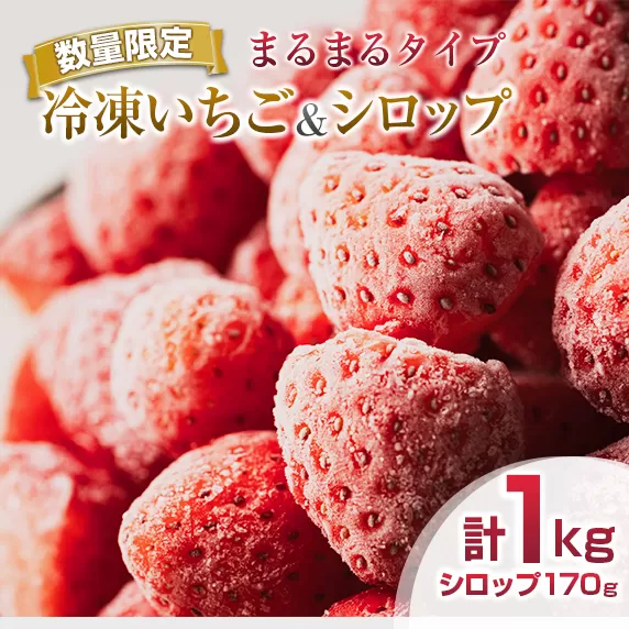 グランプリ受賞 数量限定 冷凍いちご シロップ付 計1kg+170g 【まるまるタイプ】 果物 くだもの フルーツ 苺 国産 自家製 スムージー イチゴジャム おやつ デザート 詰め合わせ 小分け 産地直送 おすそ分け 贈り物 ギフト 宮崎県 日南市 送料無料_BAV3-24