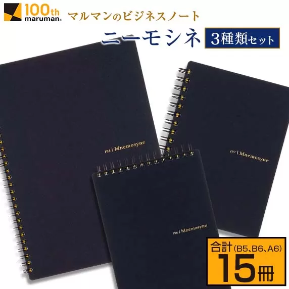 マルマン ビジネス ノート ブランド ニーモシネ 3種類 セット B5 B6 A6 合計15冊 雑貨 文房具 メモ帳 イラスト スケッチブック らくがきちょう お絵かき帳 自由帳 日用品 国産 人気 おすすめ ロングセラー お取り寄せ 新学期 宮崎県 日南市 送料無料_CD57-24