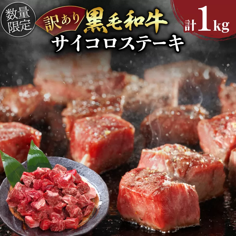 訳あり 数量限定 黒毛和牛 サイコロ ステーキ 計1kg 牛肉 ビーフ モモ ロース 厳選 国産 焼肉 バーベキュー BBQ 鉄板焼き おかず 食品 おつまみ おすすめ ご褒美 お祝い 記念日 ディナー わけあり 真空パック お取り寄せ グルメ 宮崎県 日南市 送料無料_DA28-24