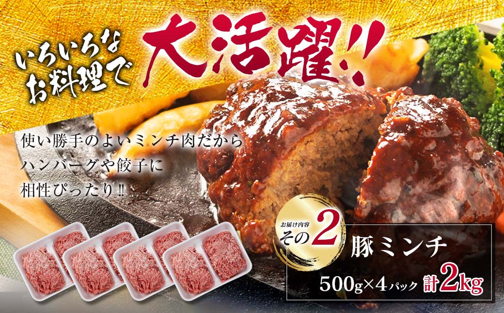 数量限定 豚肩ロース スライス 豚ミンチ セット 合計4kg 肉 豚肉 人気 おすすめ 国産 食品 しゃぶしゃぶ ハンバーグ 生姜焼き ミートソース  グルメ おかず お弁当 おつまみ 晩ご飯 小分け 詰め合わせ おすそ分け お取り寄せ 宮崎県 日南市 送料無料_C103-23｜日南市｜宮崎 ...