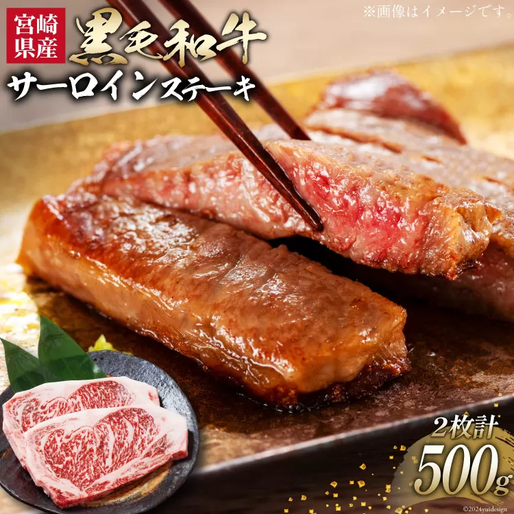 牛肉 黒毛和牛 宮崎産 サーロインステーキ(250g×2枚) 計500g [ウィズ・クリエイティブ 宮崎県 日向市 452060801] 和牛 肉 ステーキ サーロイン 冷凍 真空パック