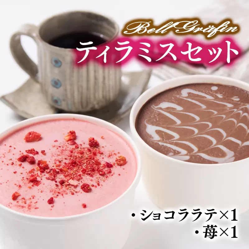 ティラミスセット【苺・ショコララテ】 老舗洋菓子店「ベルグレフィン」<1.5-7>菓子 洋菓子 おやつ ギフト 食べ比べ 宮崎県西都市