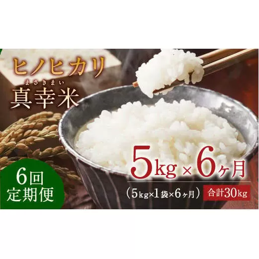 【定期便】新米 限定品 えびの産 ヒノヒカリ 真幸米(まさきまい) 5kg×6ヶ月 合計30kg 米 定期便 ひのひかり お米 精米 白米 おにぎり お弁当 宮崎県産 九州産 送料無料 冷めても美味しい
