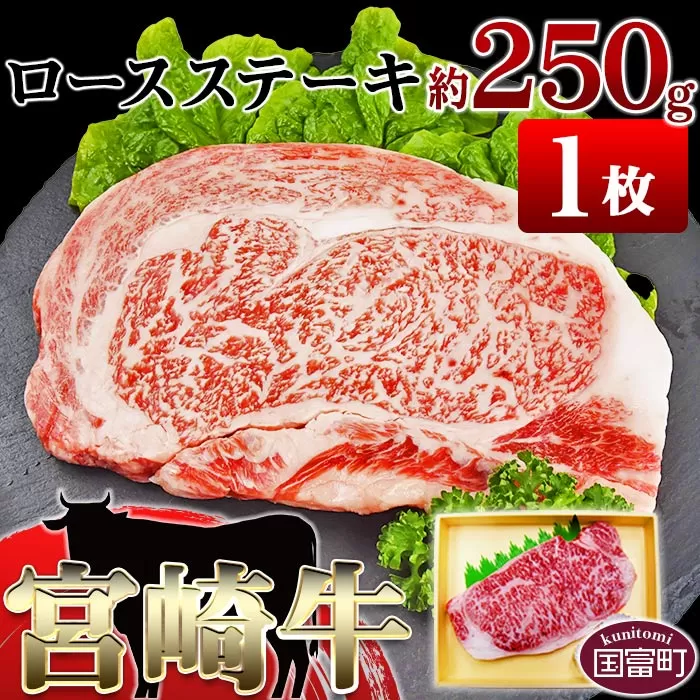 ＜宮崎牛ロースステーキ約250g＞翌月末迄に順次出荷