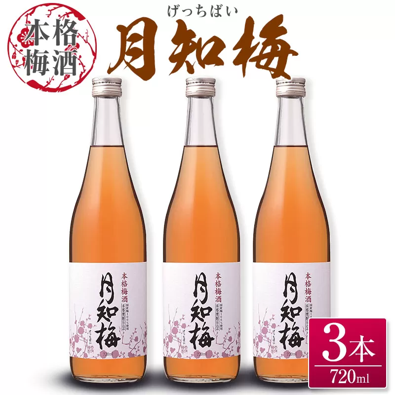 【雲海酒造】国産梅100%使用 本格梅酒「月知梅」720ml×3本