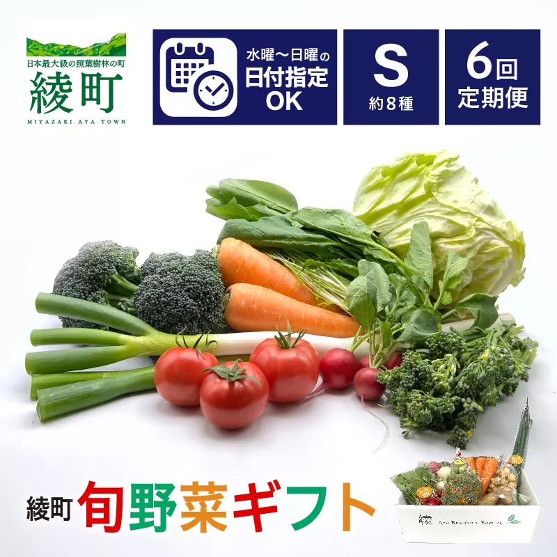 綾町旬野菜ギフト（Sサイズ）【全６回定期便】