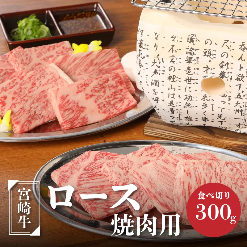 ＜宮崎牛ロース焼肉用300g＞ K01_0006_1