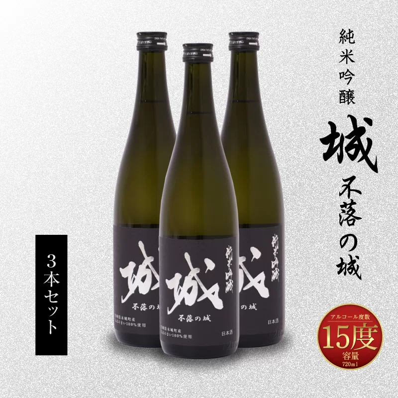 【7日以内に発送！】＜令和6年産　木城町・毛呂山町 新しき村友情都市コラボ 日本酒 純米吟醸「城 〜不落の城」3本＞ K21_0028