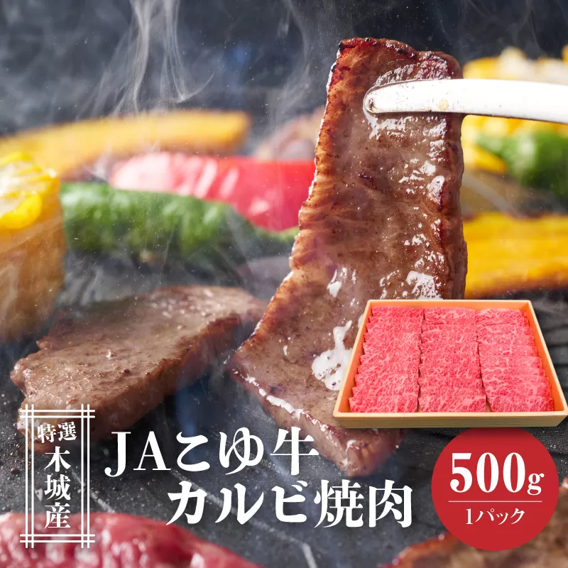 JAこゆ牛 特選木城産 カルビ500g 焼肉用 K56_0006