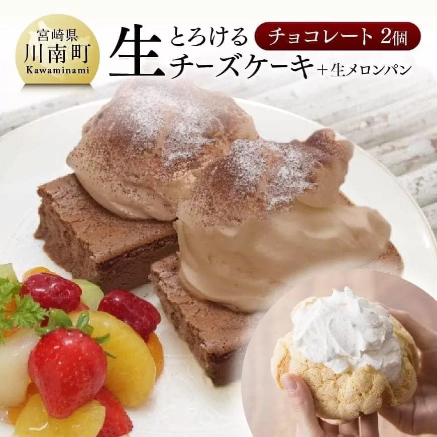 『押川春月堂本店』とろける生チーズケーキセット（チョコ×２個） スイーツ ケーキ チーズケーキ チョコ 洋菓子 おまけつき お菓子 菓子